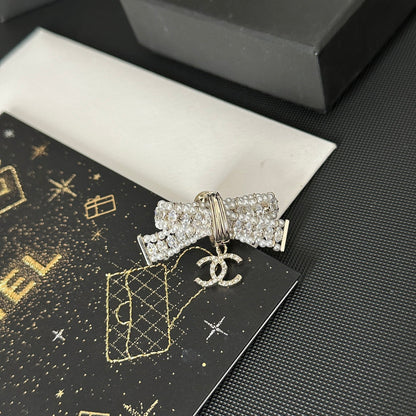 Diamond Bow Brooch