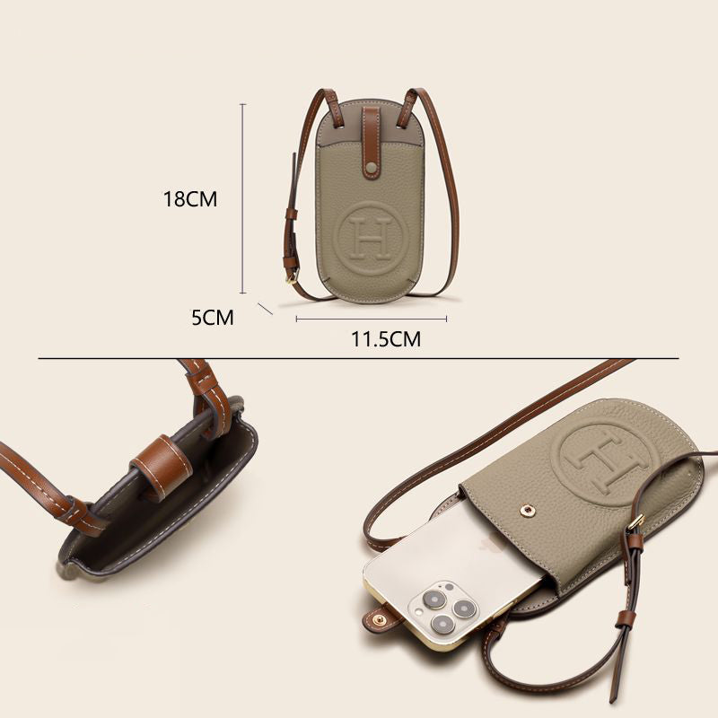 Luxury leather coin coin mobile phone bag