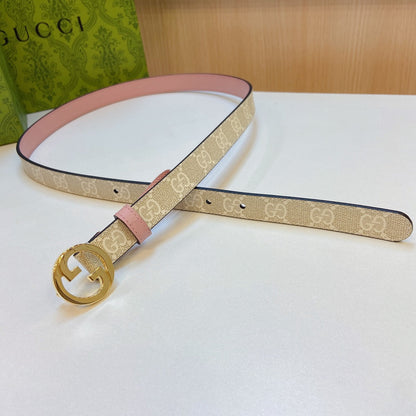 2.0cm new fabric with thin first-layer calfskin belt