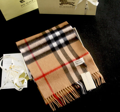 Classic Multi-Color Check Cashmere Scarf