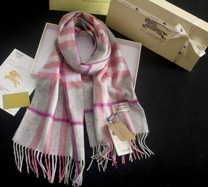 Classic Multi-Color Check Cashmere Scarf