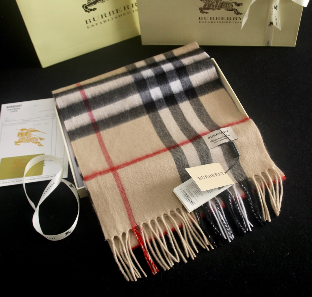 Classic Multi-Color Check Cashmere Scarf