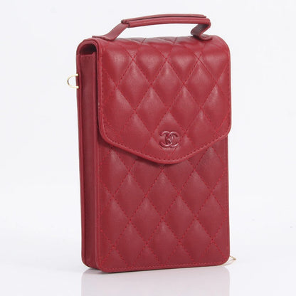 Luxury diamond leather mobile phone bag