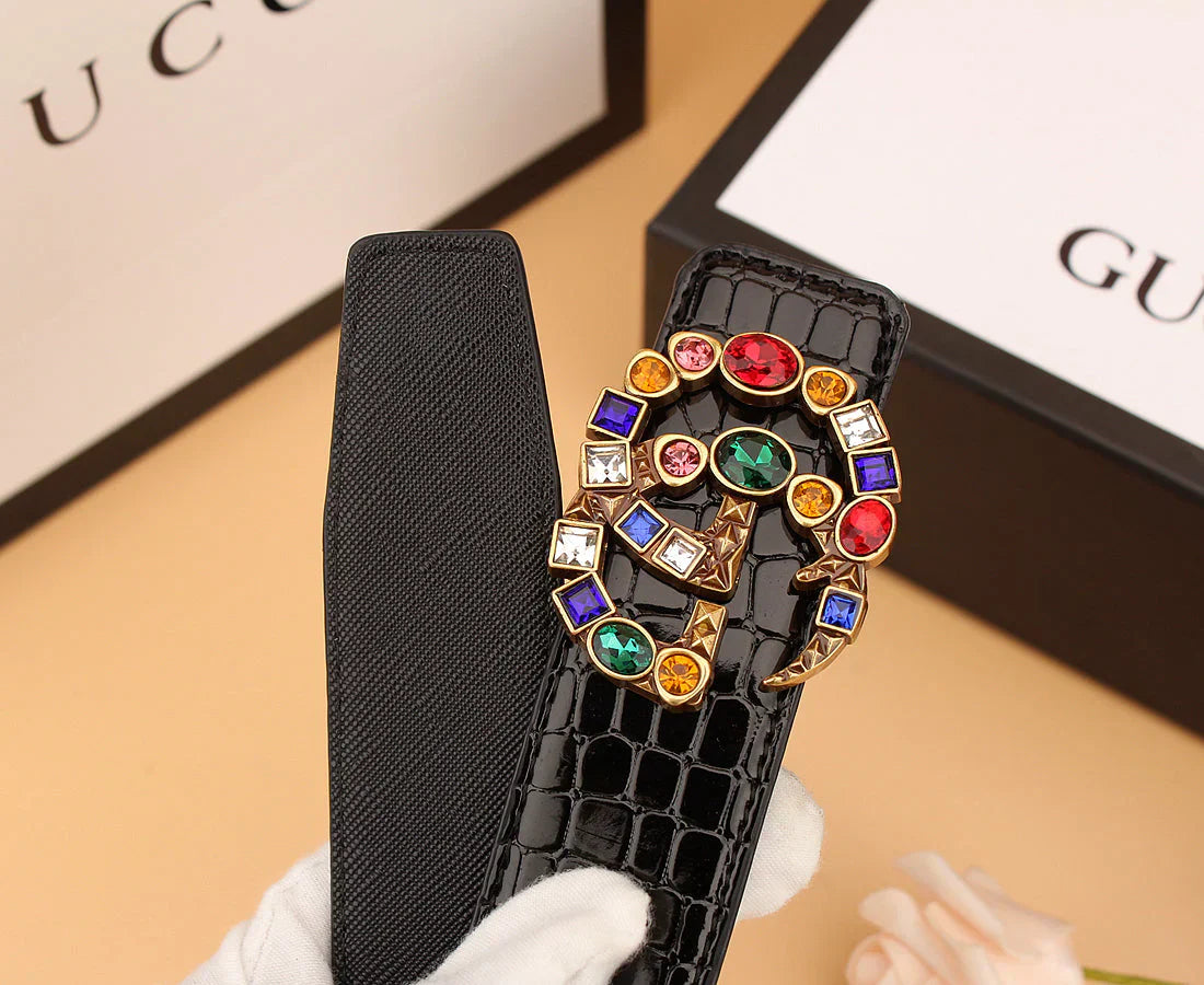 2 luxury irregular colored diamond belts