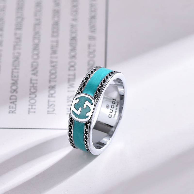 Blue Enamel Ring