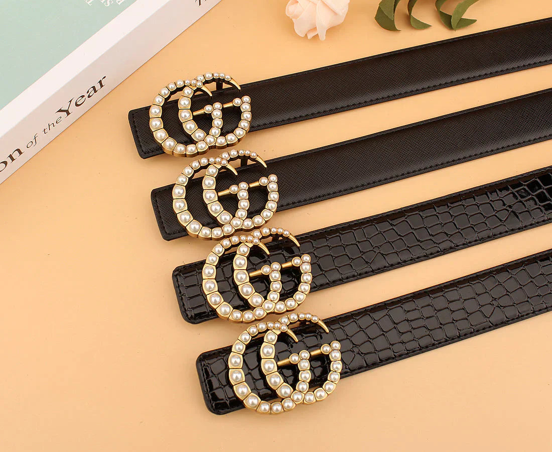 2 styles of luxury pearl belt