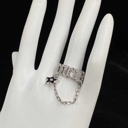 Personalised Star Chain Open Ring