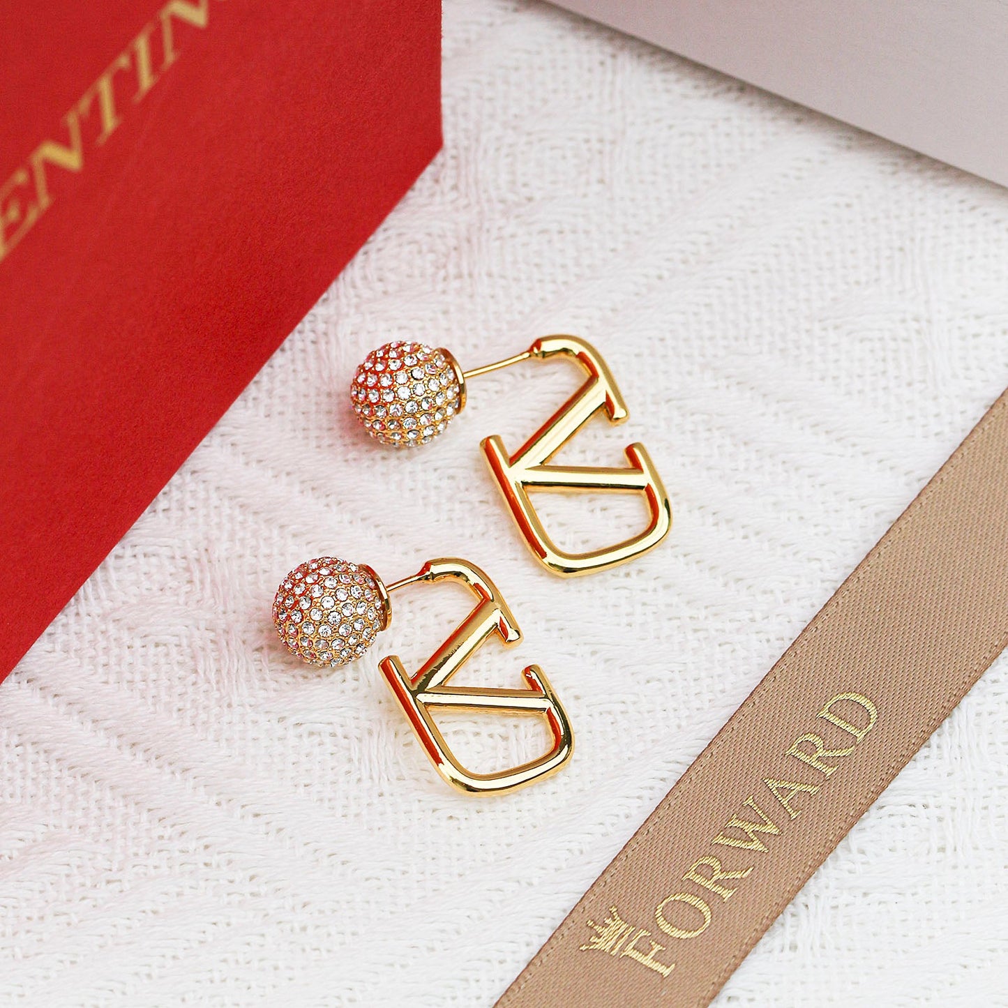 Luxury crystal ball earrings