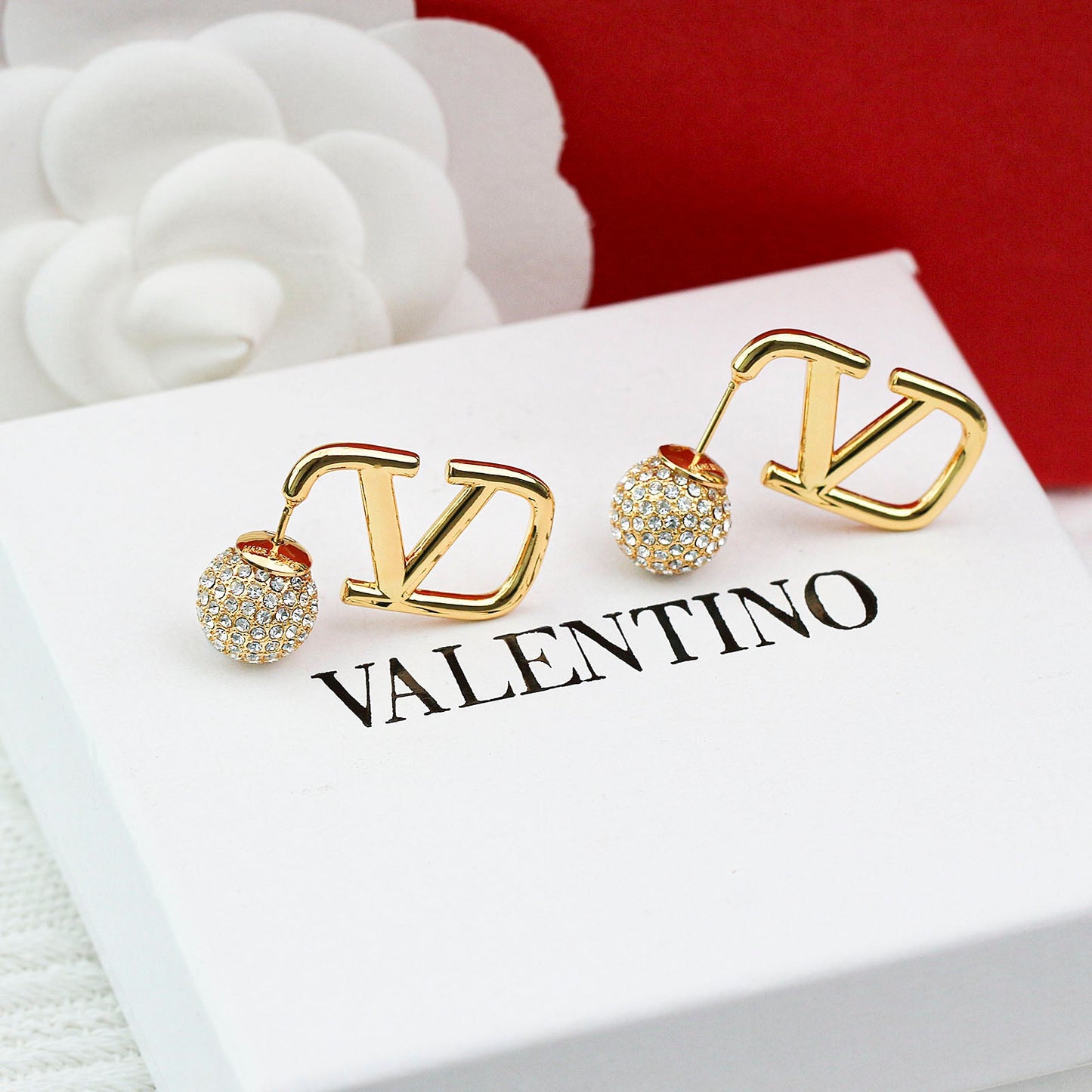 Luxury crystal ball earrings