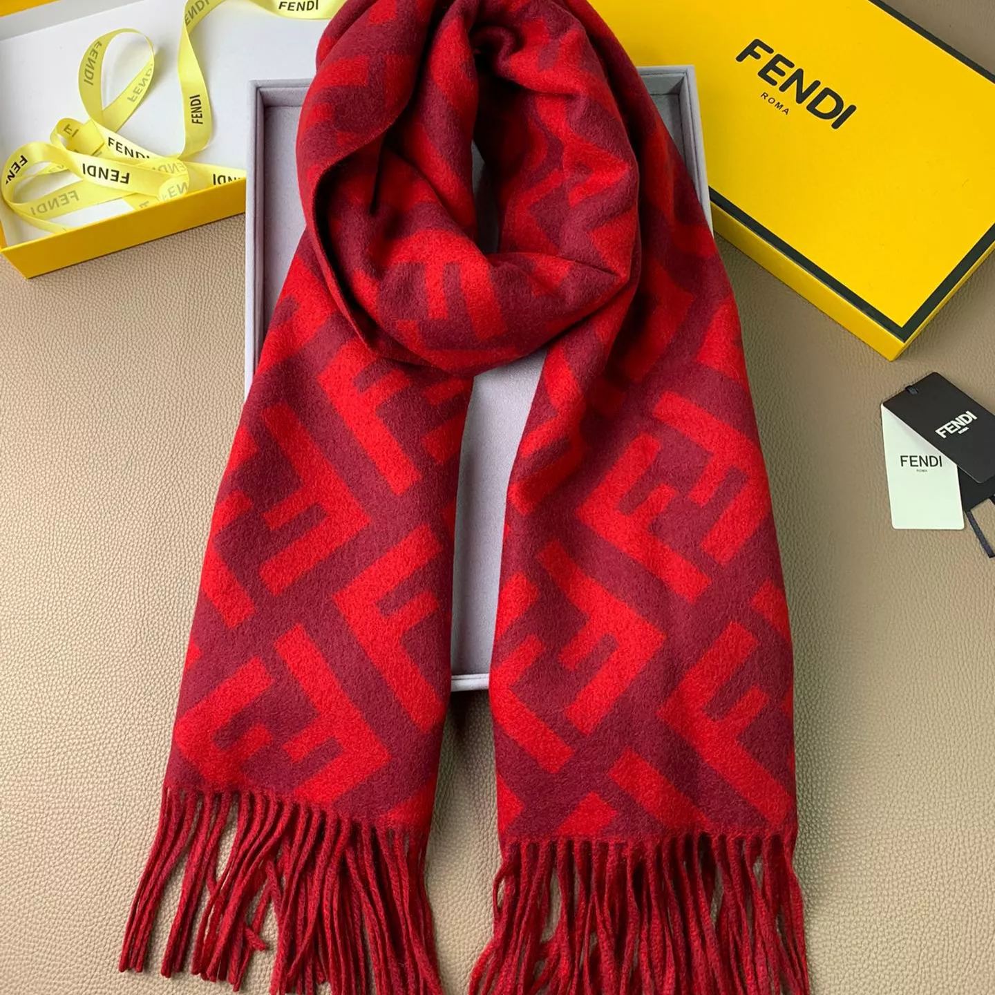 2-Color Classic FF Tassel Scarf