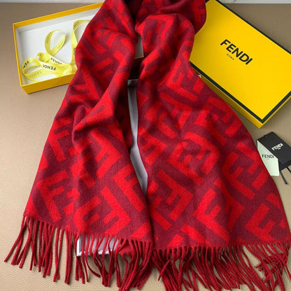 2-Color Classic FF Tassel Scarf