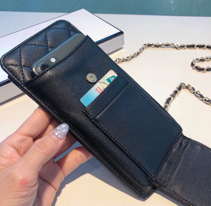 Luxury leather crossbody coin mobile phone bag