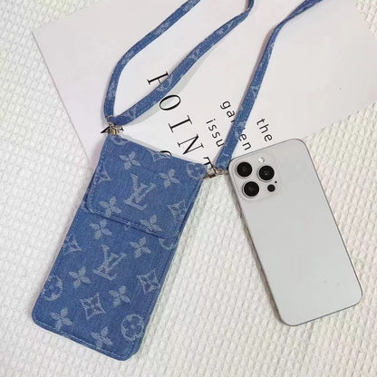 Denim crossbody mobile phone bag