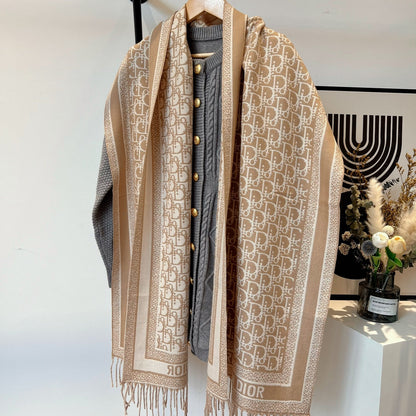 Fashionable tassel 100% cashmere scarf